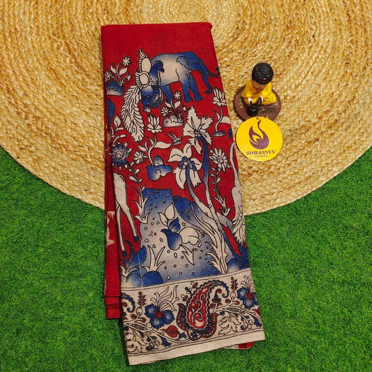 ORIGINAL PEDANA KALAMKARI Cotton Sarees (35)- BOMMA