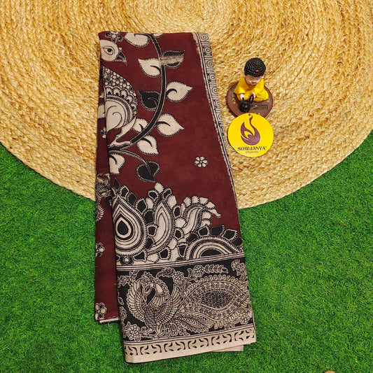 ORIGINAL PEDANA KALAMKARI Cotton Sarees (36)- BOMMA