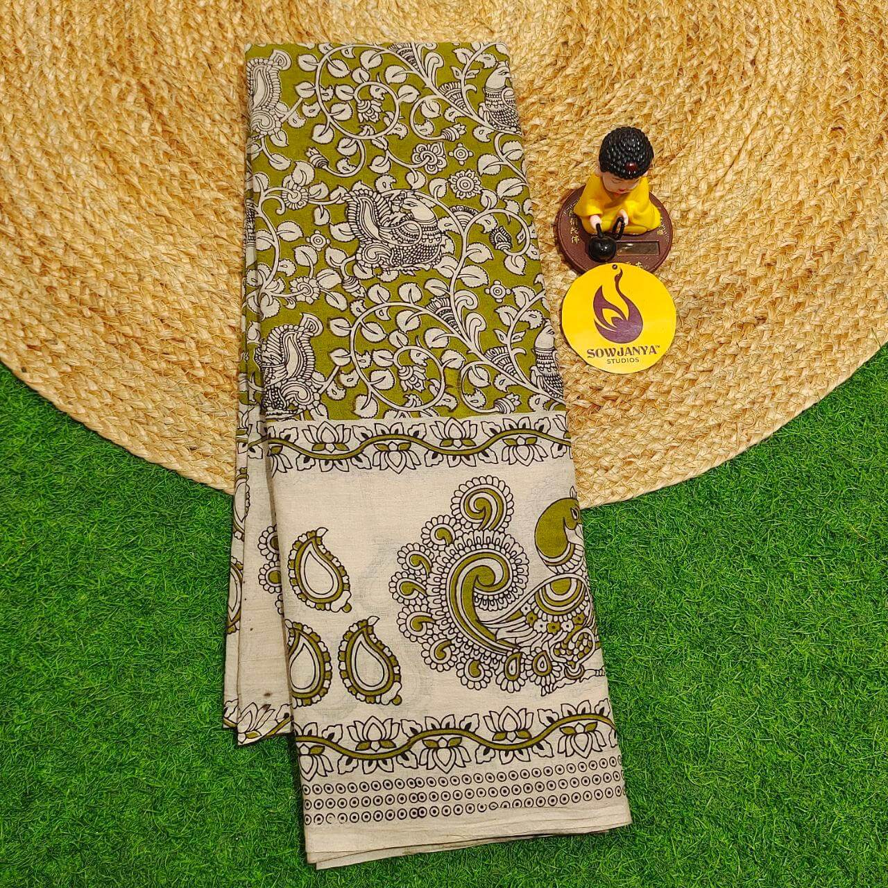 ORIGINAL PEDANA KALAMKARI Cotton Sarees (38)- BOMMA