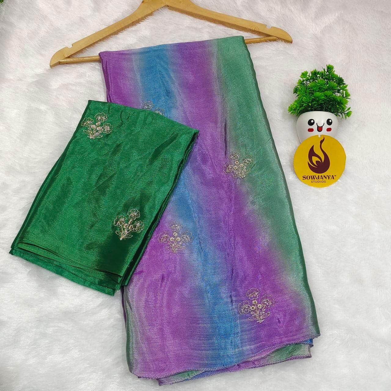 Premium Chinon Sarees- FLASH