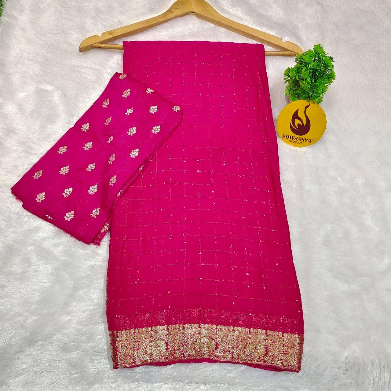 Premium Viscose Georgette Sequence Saree- SSSQU