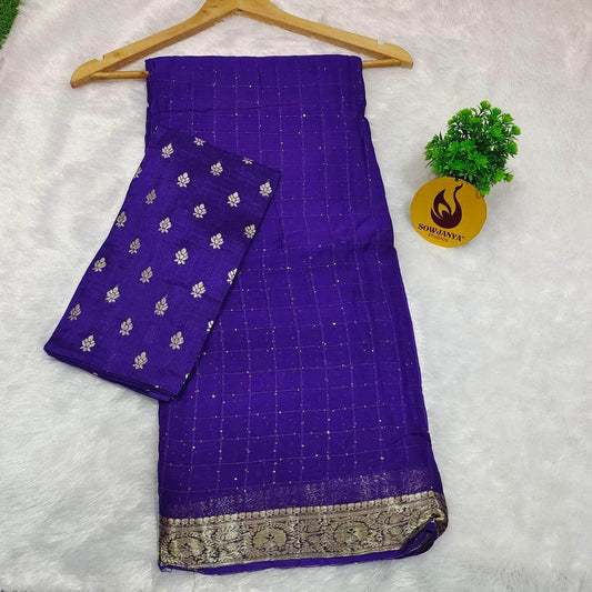 Premium Viscose Georgette Sequence Saree- SSSQU