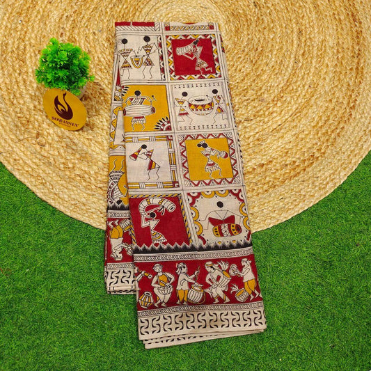 ORIGINAL PEDANA KALAMKARI Cotton Sarees (75)- BOMMA