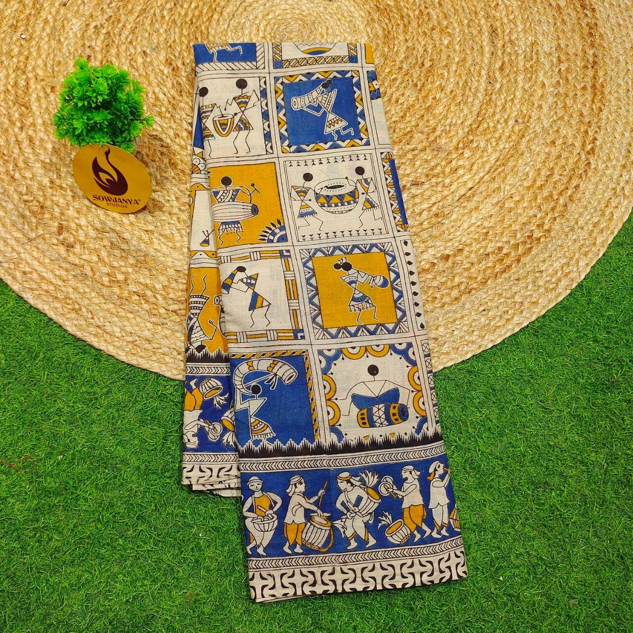 ORIGINAL PEDANA KALAMKARI Cotton Sarees (78)- BOMMA