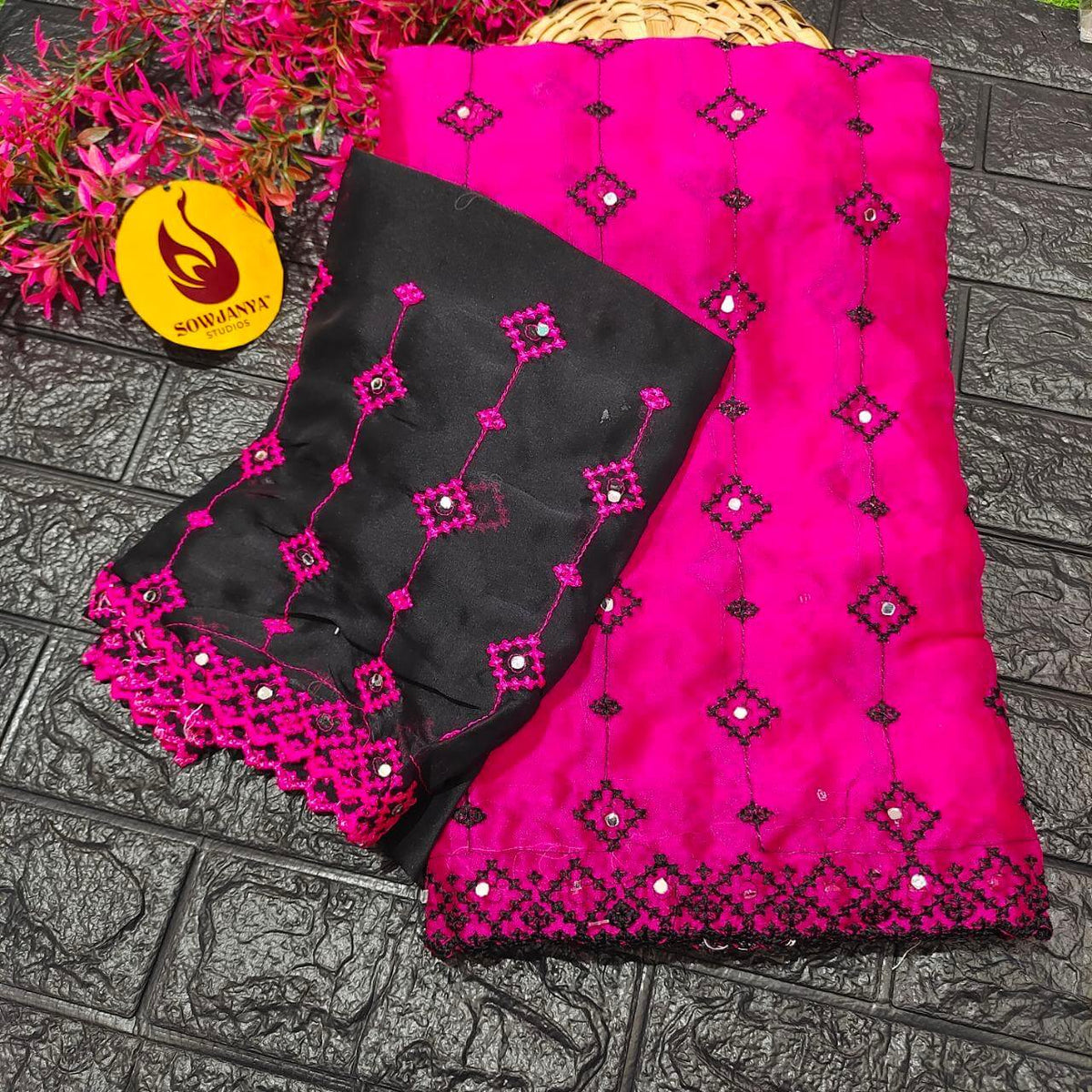 Premium Viscose Georgette sequence work Saree - YEAR