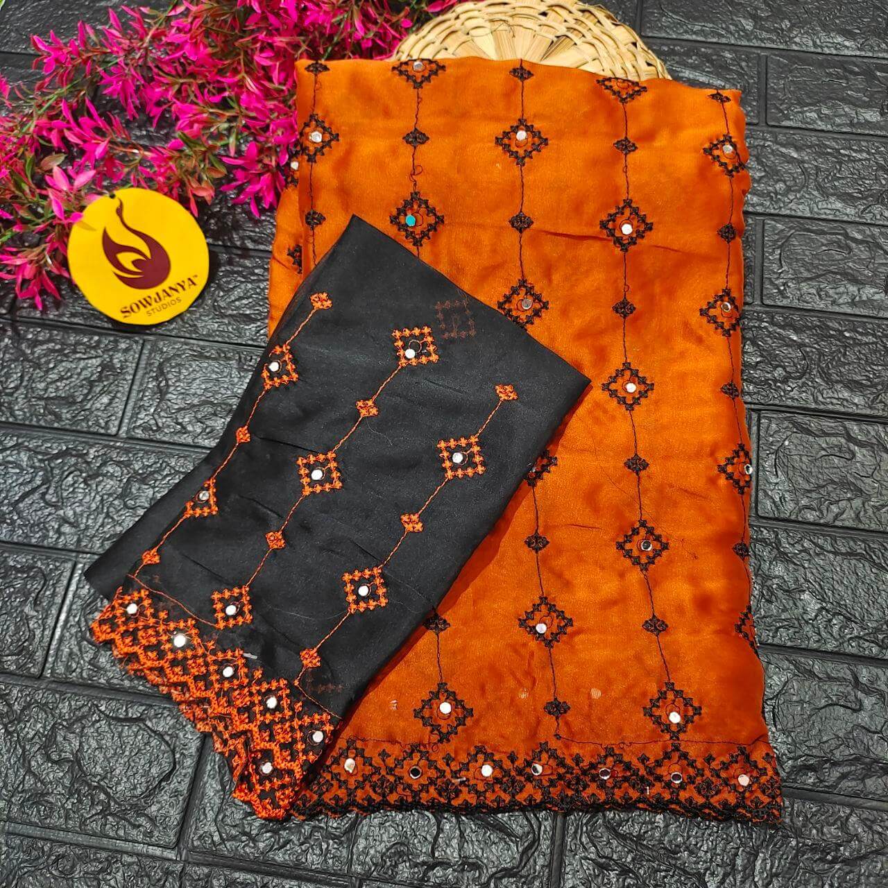 Premium Viscose Georgette sequence work Saree - YEAR