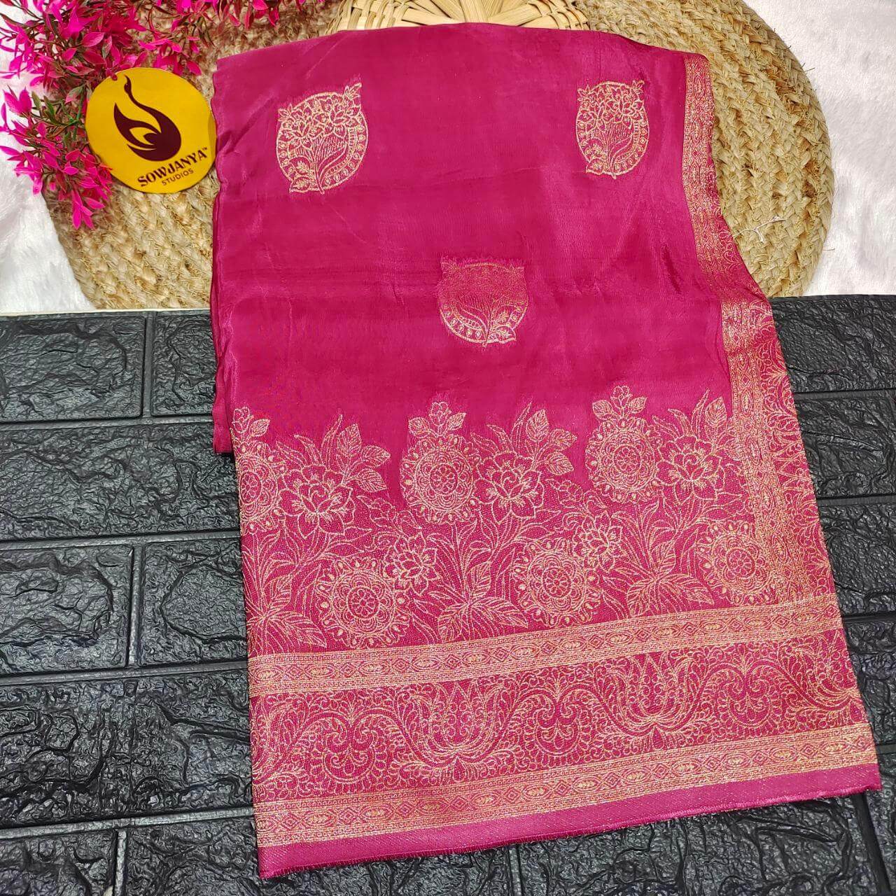 PURE BANARAS H-HO SILK(onion pink shade) -  BOOM