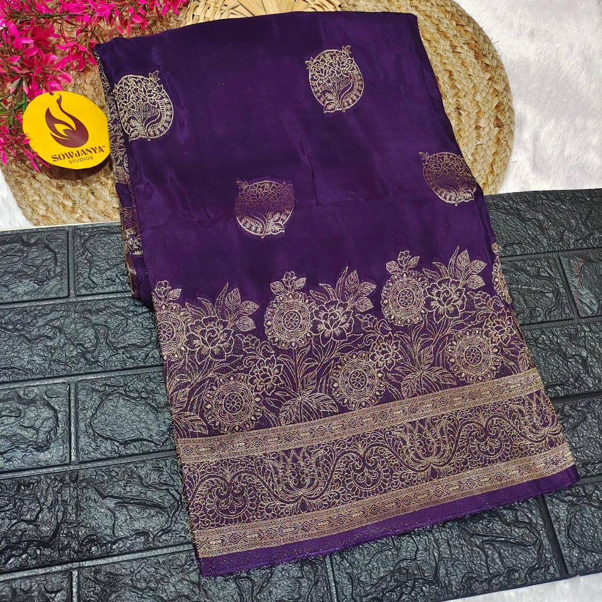 PURE BANARAS H-HO SILK(violet) -  BOOM