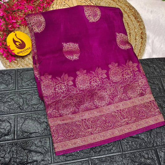 PURE BANARAS H-HO SILK(purple) -  BOOM