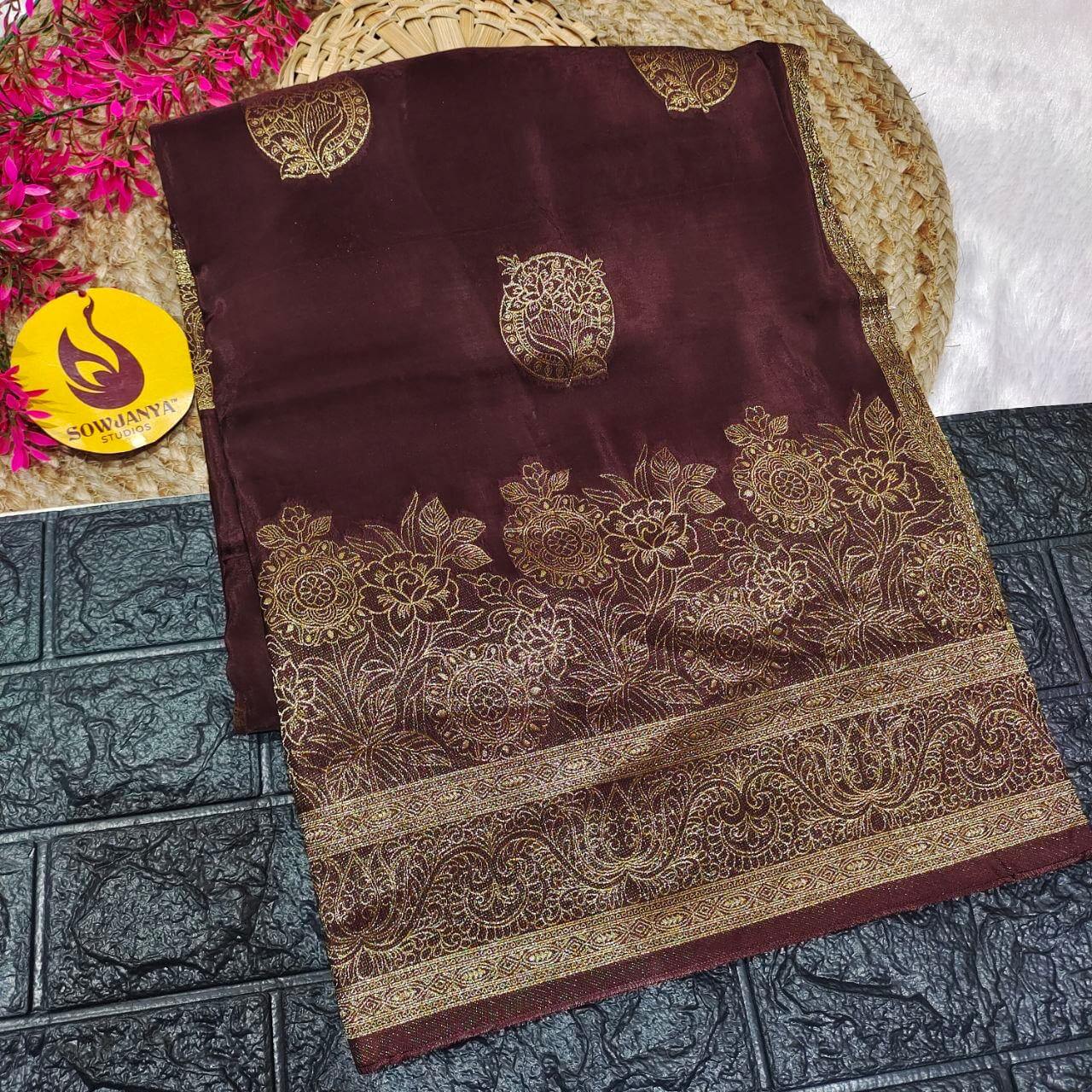 PURE BANARAS H-HO SILK (coffee brown)-  BOOM