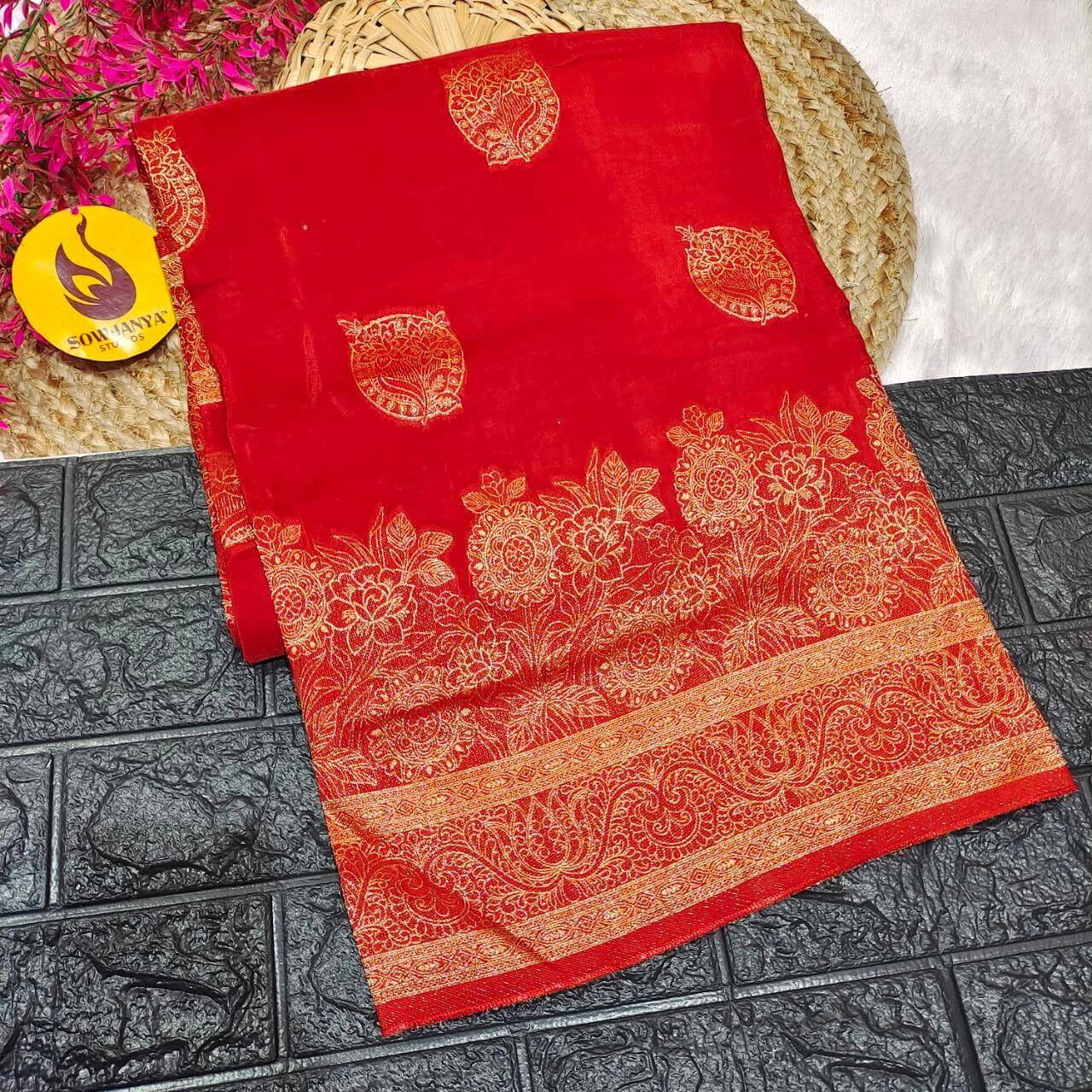 PURE BANARAS H-HO SILK(rust orange) -  BOOM
