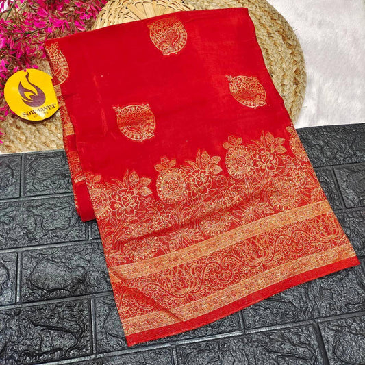 PURE BANARAS H-HO SILK(rust orange) -  BOOM