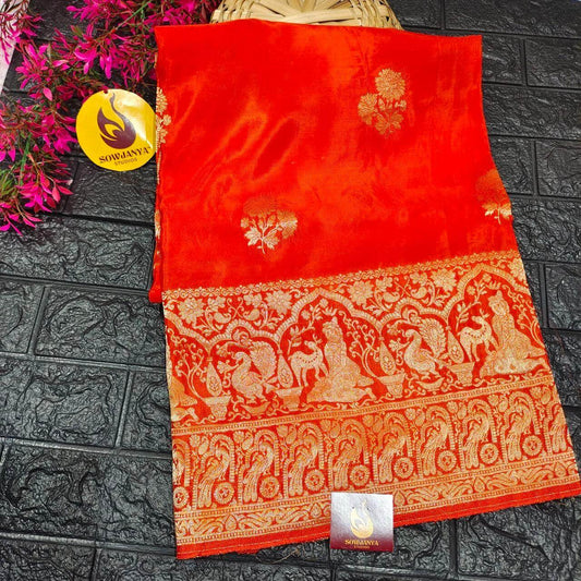 PURE BANARAS H-HO SILK (orange)-  BOOM