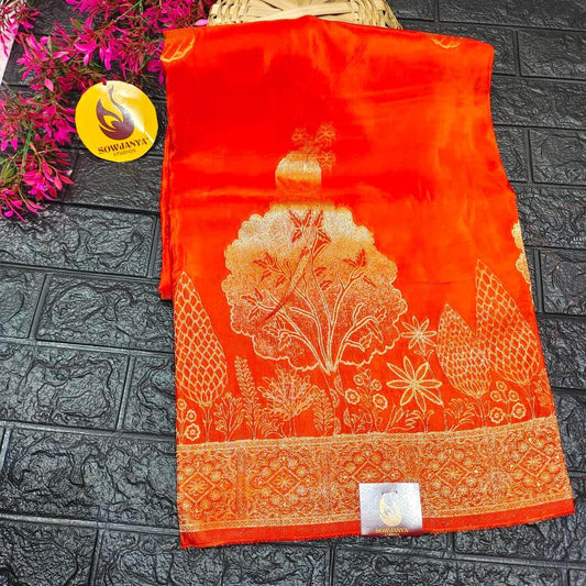 PURE BANARAS H-HO SILK(orange) -  BOOM