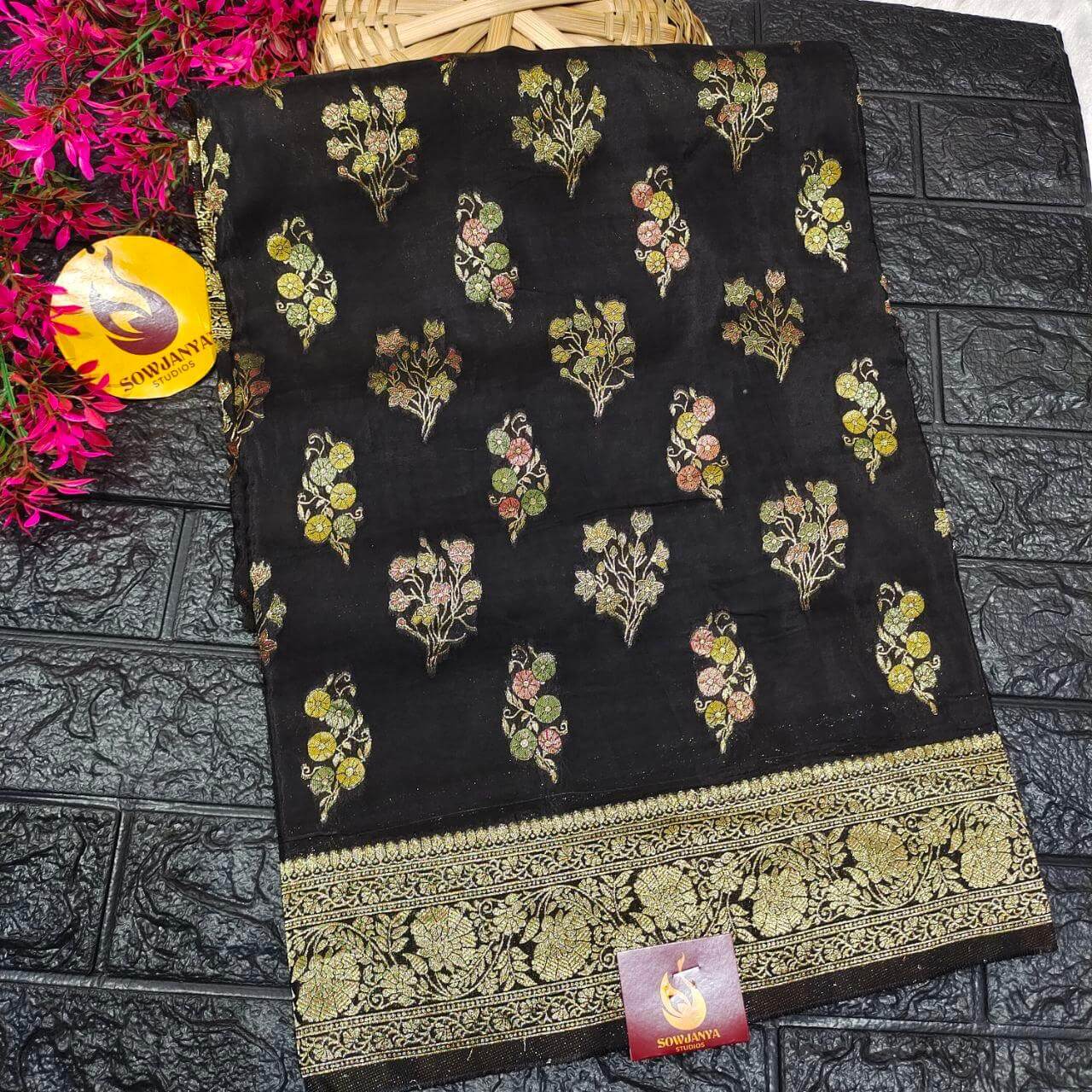 PURE BANARAS H-HO SILK(black) -  BOOM