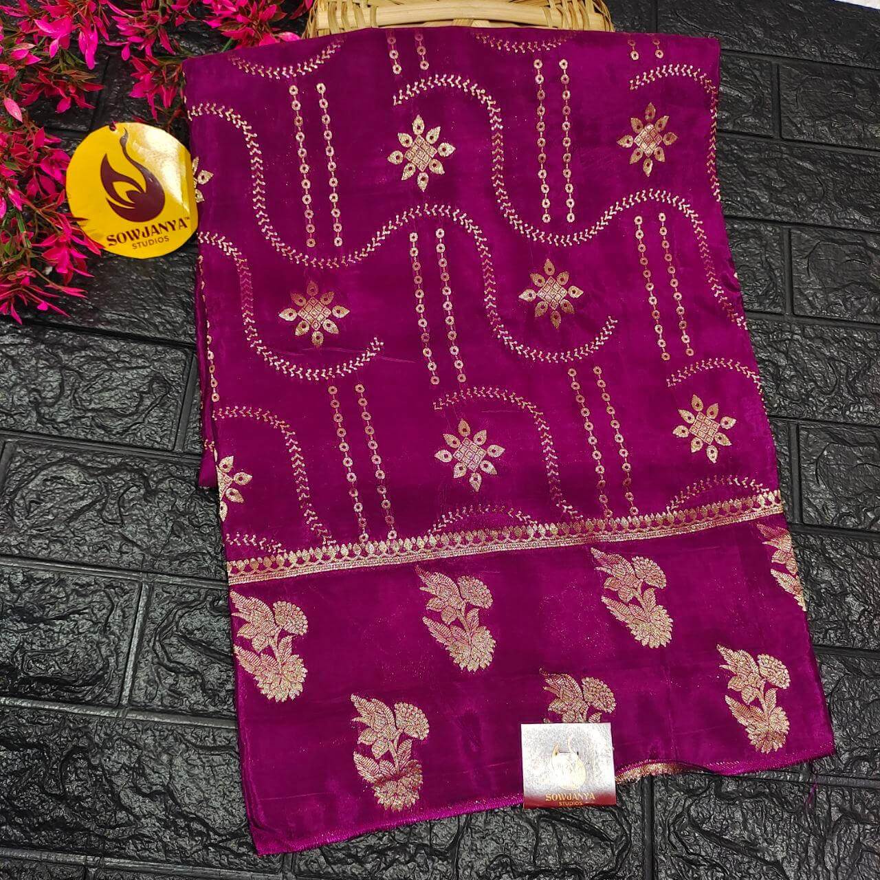PURE BANARAS H-HO SILK (purple)-  BOOM