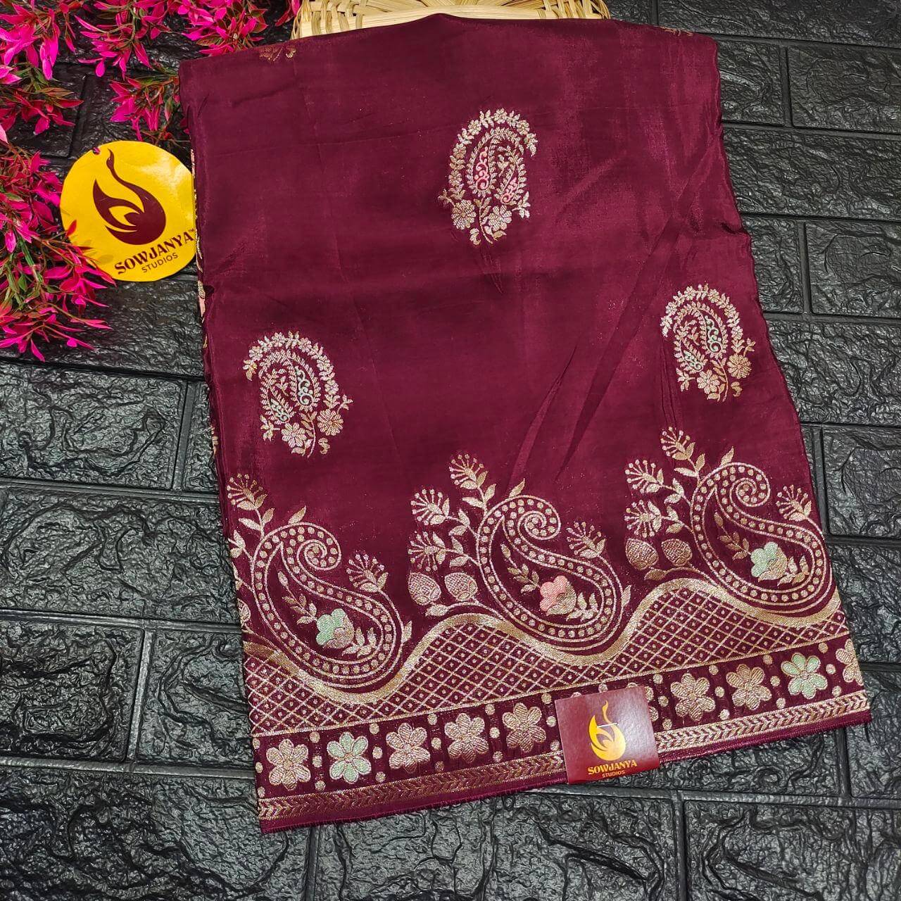 PURE BANARAS H-HO SILK(brownish wine shade) -  BOOM