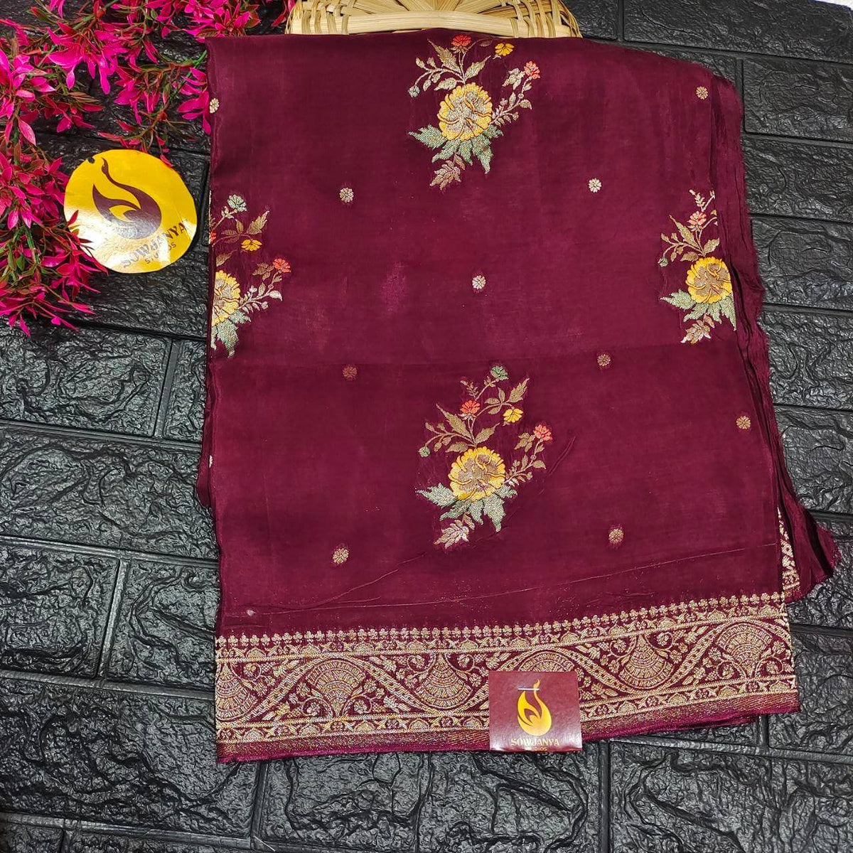PURE BANARAS H-HO SILK(brownish wine shade) -  BOOM