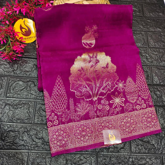 PURE BANARAS H-HO SILK(purple) -  BOOM