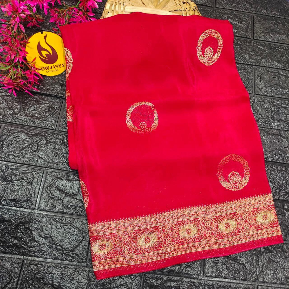 PURE BANARAS H-HO SILK(redish pink shade) -  BOOM