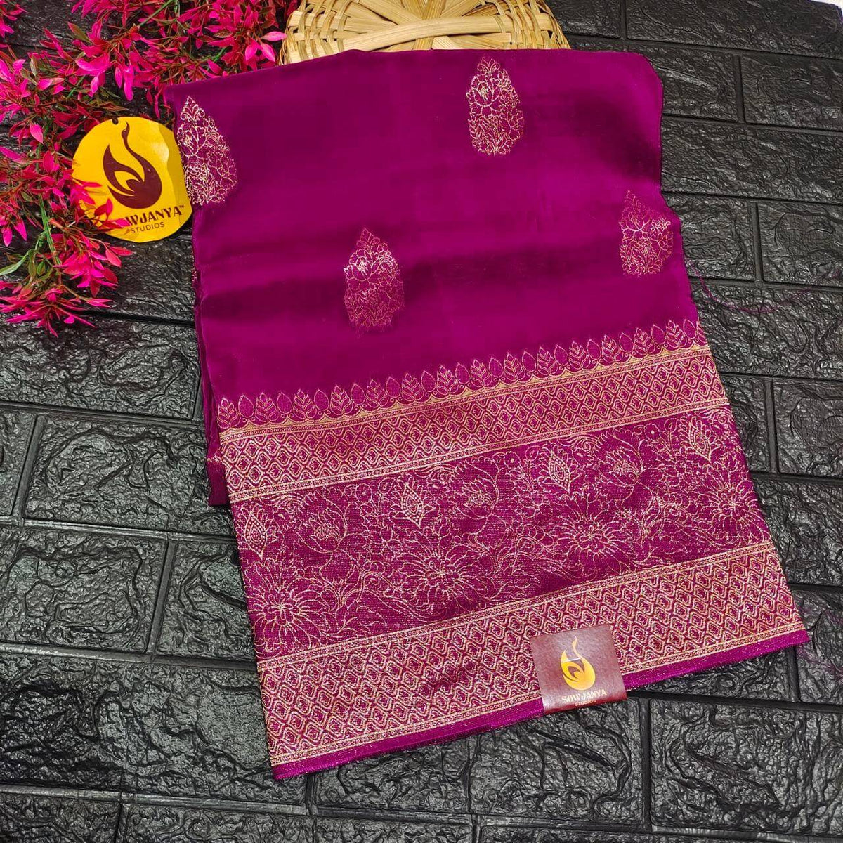 PURE BANARAS H-HO SILK (purple)-  BOOM