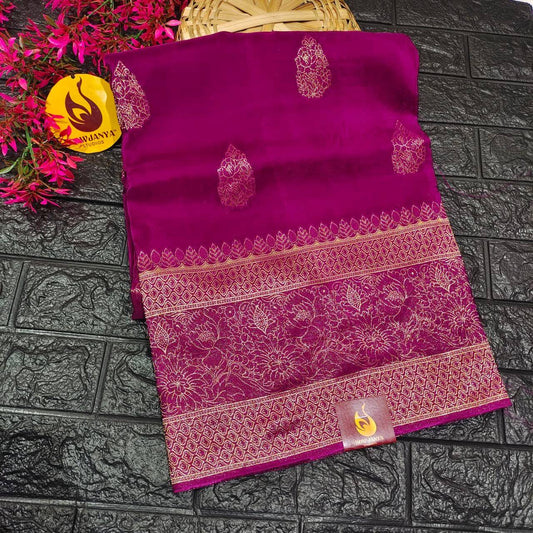 PURE BANARAS H-HO SILK (purple)-  BOOM