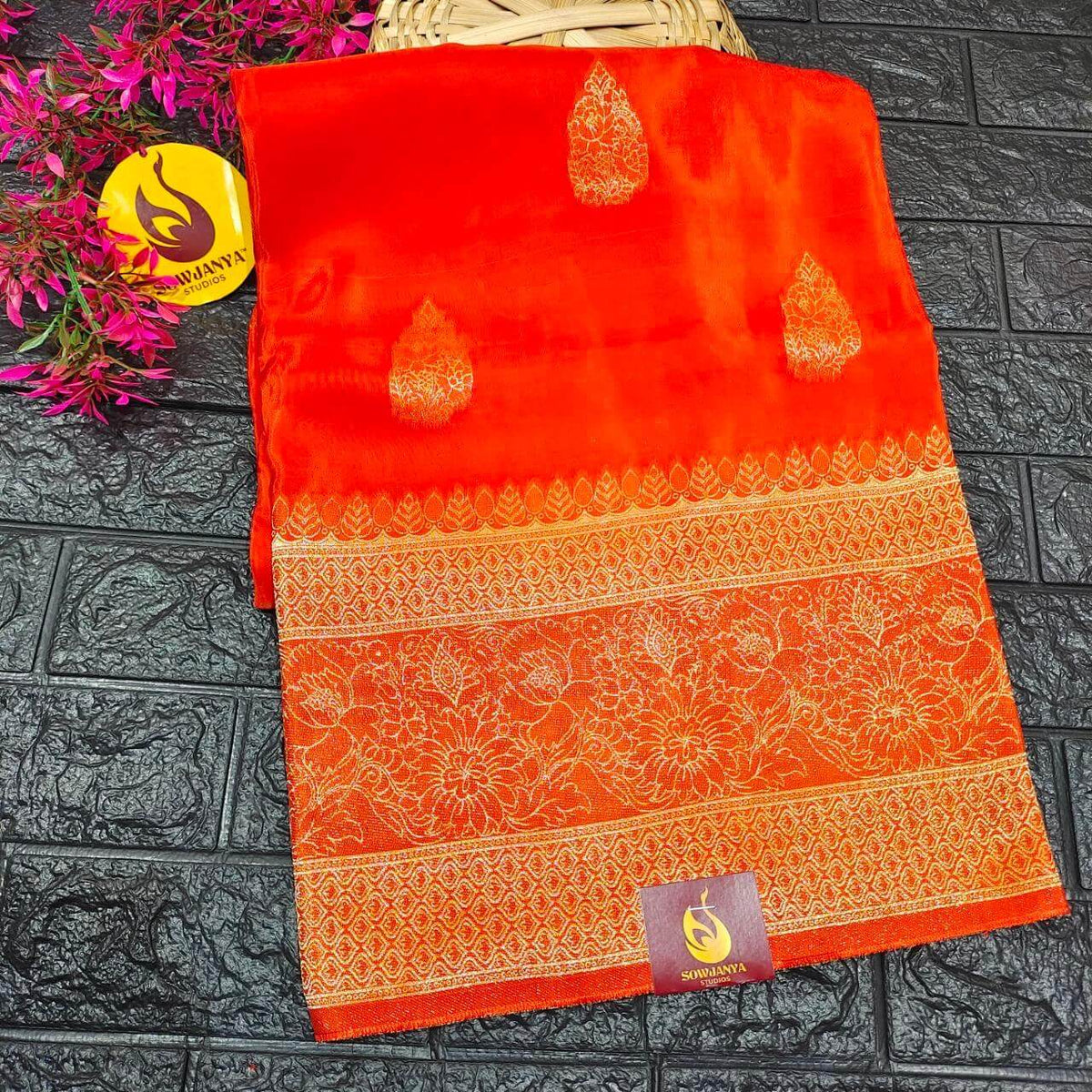 PURE BANARAS H-HO SILK(orange) -  BOOM