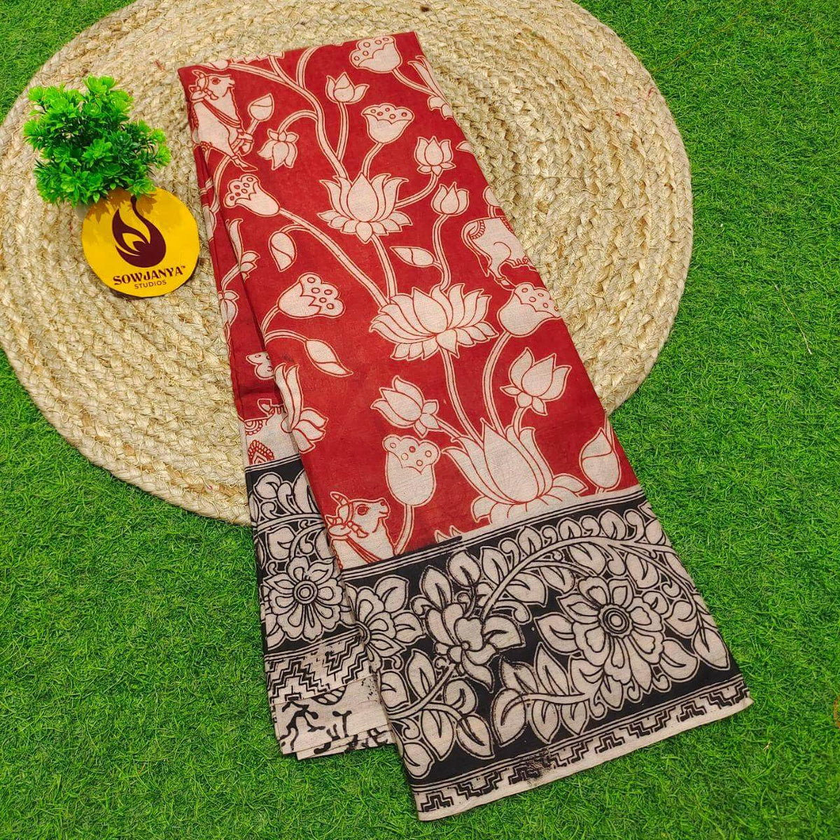 ORIGINAL PEDANA KALAMKARI Cotton Sarees (100)- BOMMA