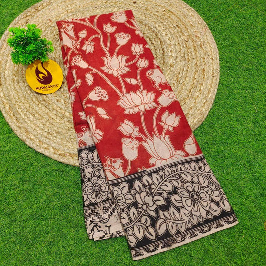 ORIGINAL PEDANA KALAMKARI Cotton Sarees (100)- BOMMA