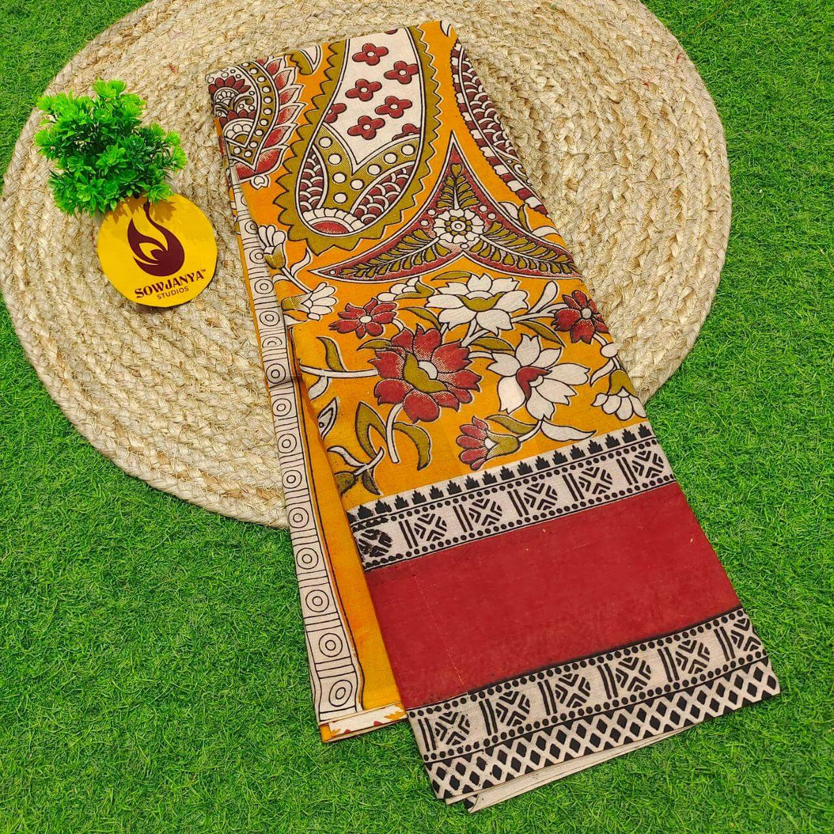ORIGINAL PEDANA KALAMKARI Cotton Sarees (98)- BOMMA