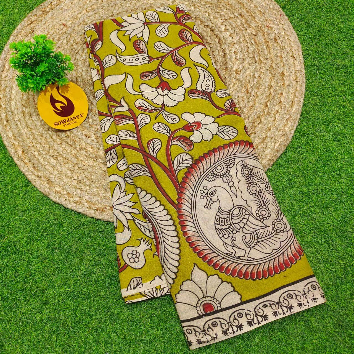 ORIGINAL PEDANA KALAMKARI Cotton Sarees (97)- BOMMA