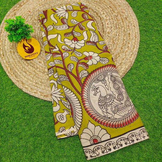 ORIGINAL PEDANA KALAMKARI Cotton Sarees (97)- BOMMA