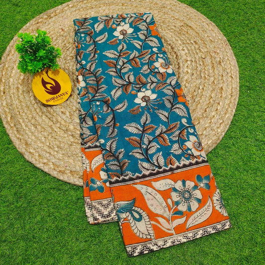ORIGINAL PEDANA KALAMKARI Cotton Sarees (91)- BOMMA