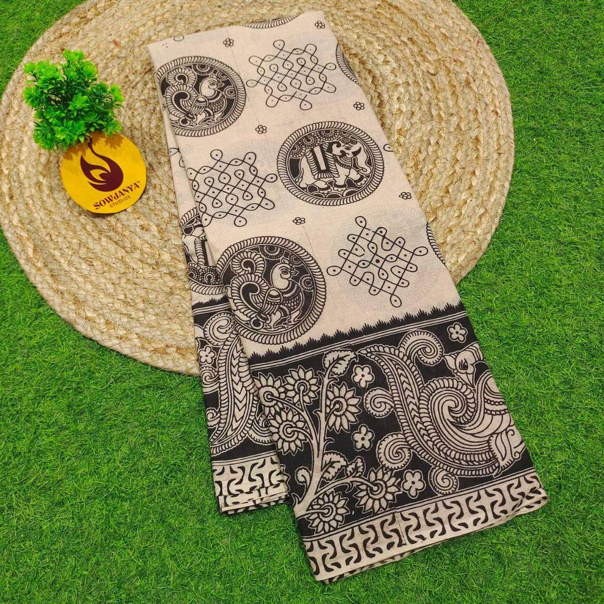 ORIGINAL PEDANA KALAMKARI Cotton Sarees (83)- BOMMA