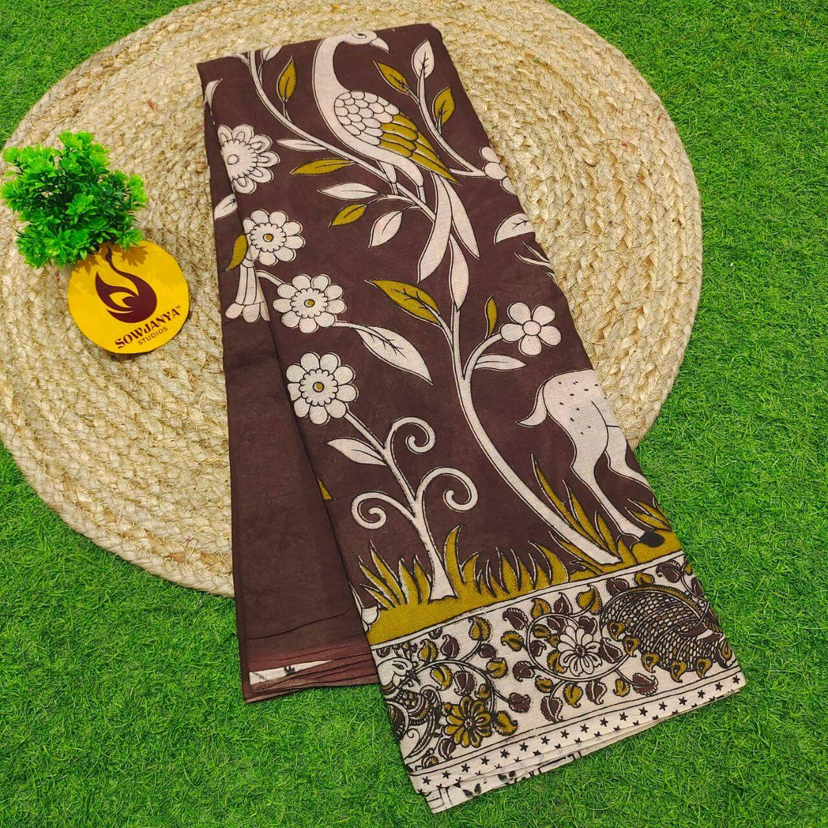 ORIGINAL PEDANA KALAMKARI Cotton Sarees (81)- BOMMA