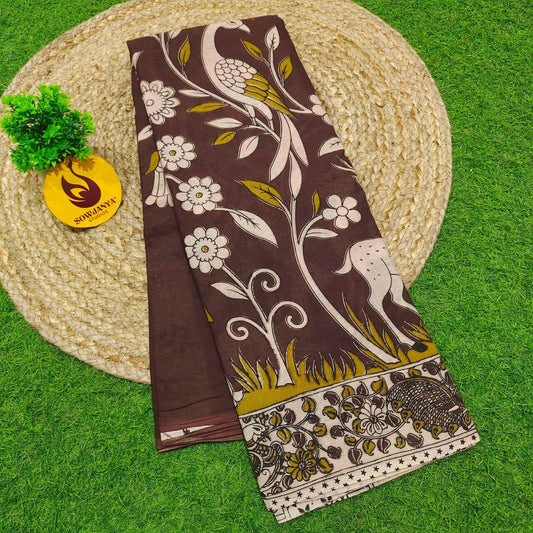 ORIGINAL PEDANA KALAMKARI Cotton Sarees (81)- BOMMA