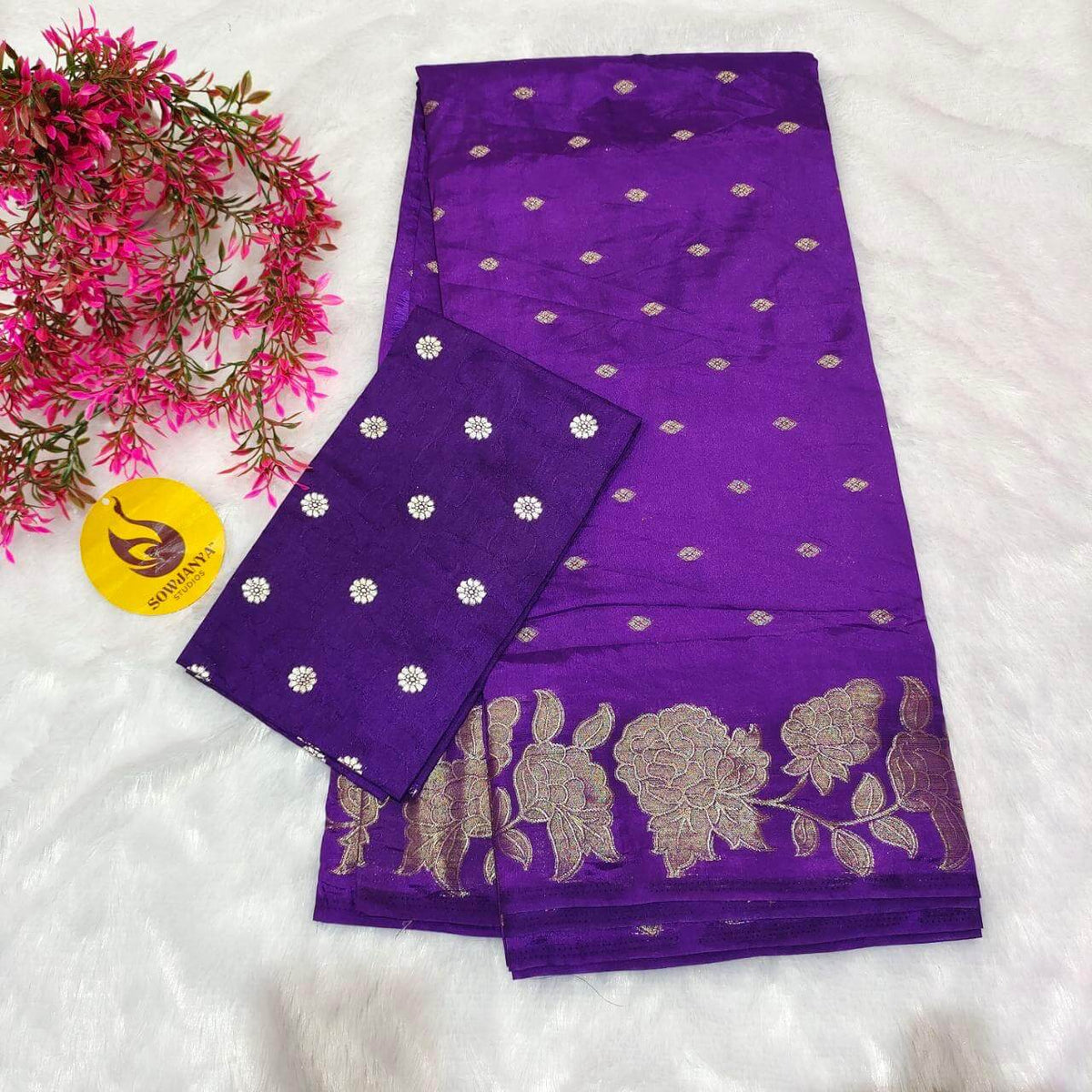 Premium Viscose Satin Crepe Saree- SSBUT
