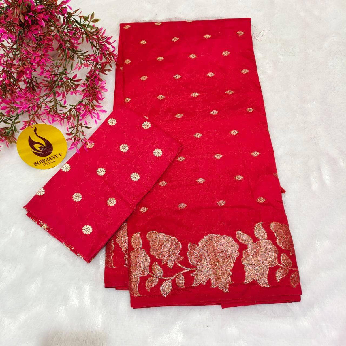 Premium Viscose Satin Crepe Saree- SSBUT