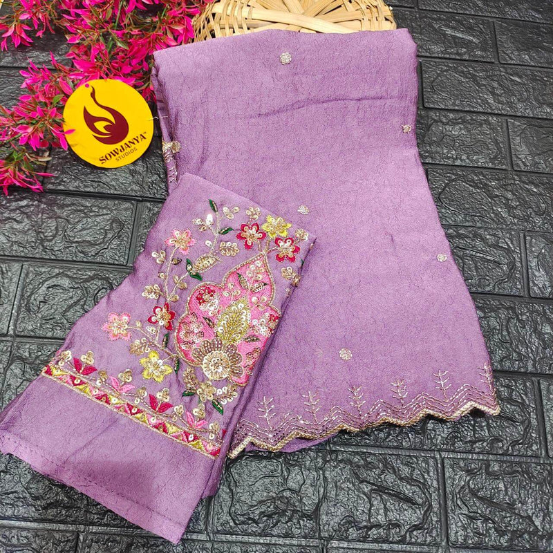 Rangoli Crush Saree With Heavy Beads Work Design -SPARK