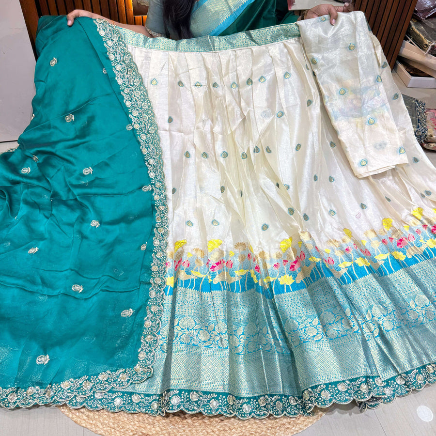 Designer Pattu Style Lehangas - LHCRM