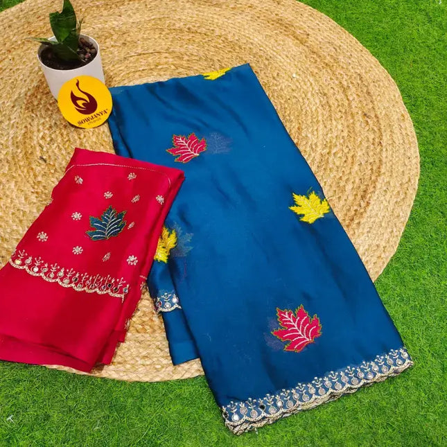 Designer Embroidery Saree With Mirror Real Work - MIRROR6