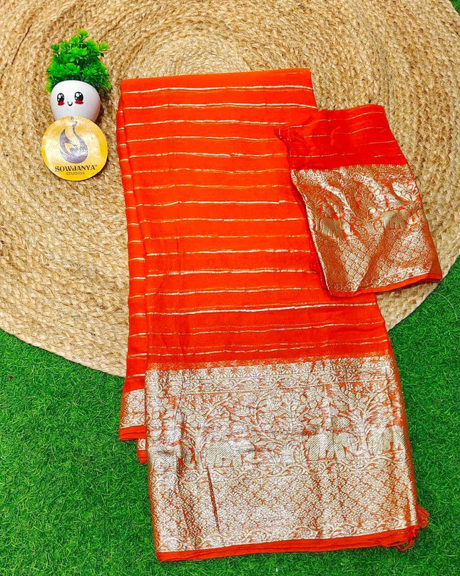 Premium Viscose Crape Georgette Saree - BEST03