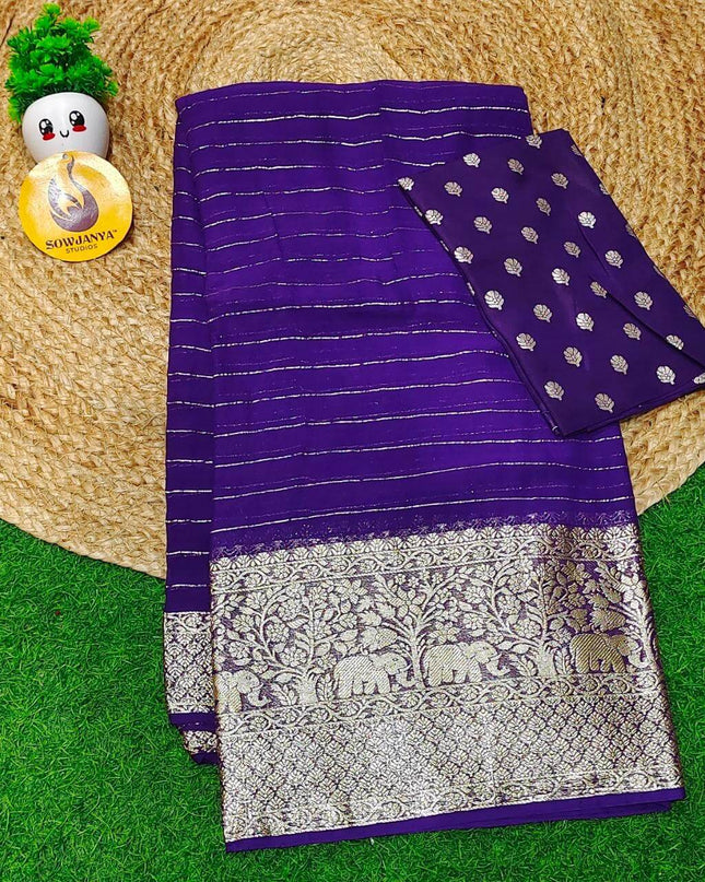 Premium Viscose Crape Georgette Saree - BEST06