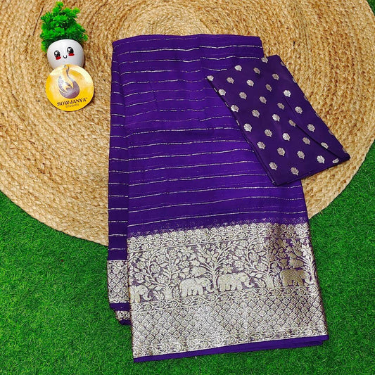 Premium Viscose Crape Georgette Saree - BEST06