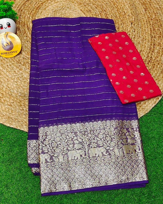 Premium Viscose Crape Georgette Saree - BEST01