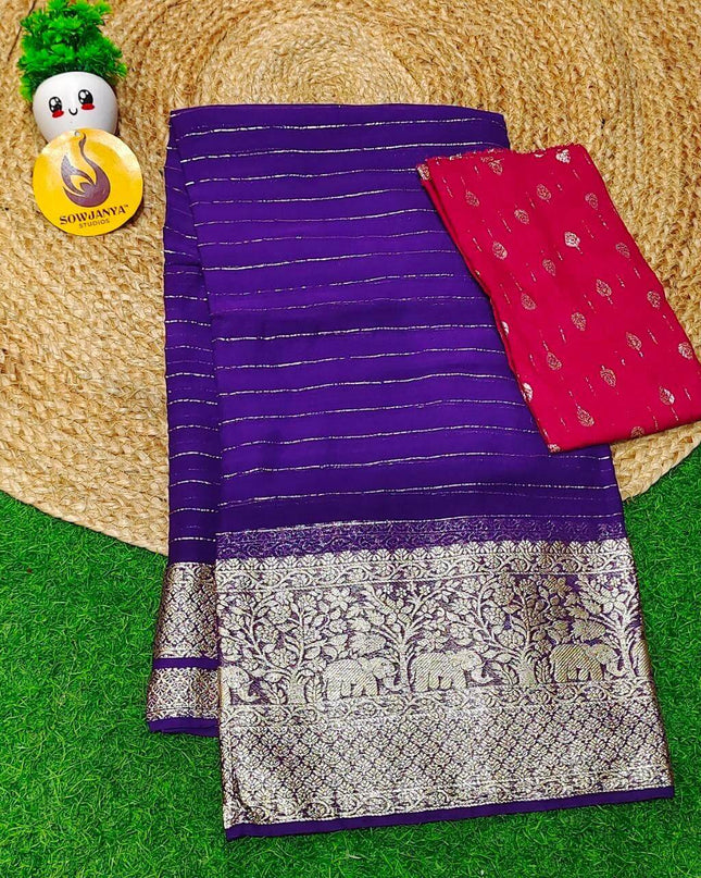Premium Viscose Crape Georgette Saree - BEST07
