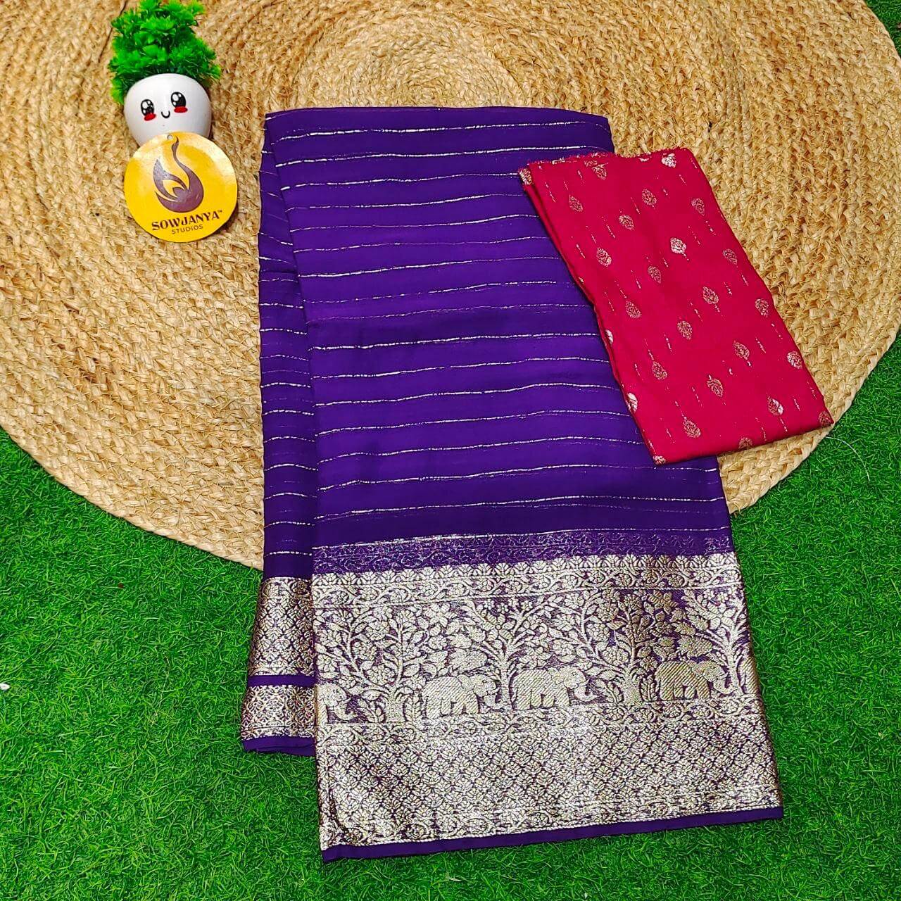Premium Viscose Crape Georgette Saree - BEST07