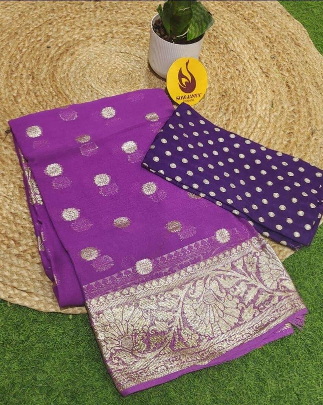 Premium Viscose Georgette Saree - BEST074