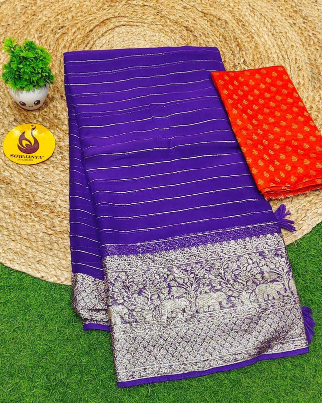 Premium Viscose Georgette Saree - BEST071
