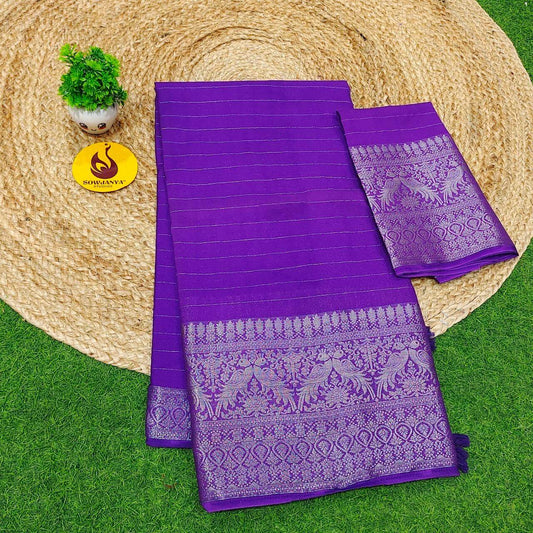 Premium Viscose Georgette Saree - BEST061(violet)